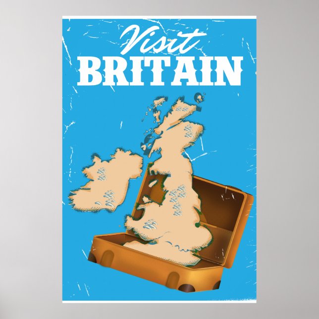 Besök UK vintage resor poster (Framsidan)