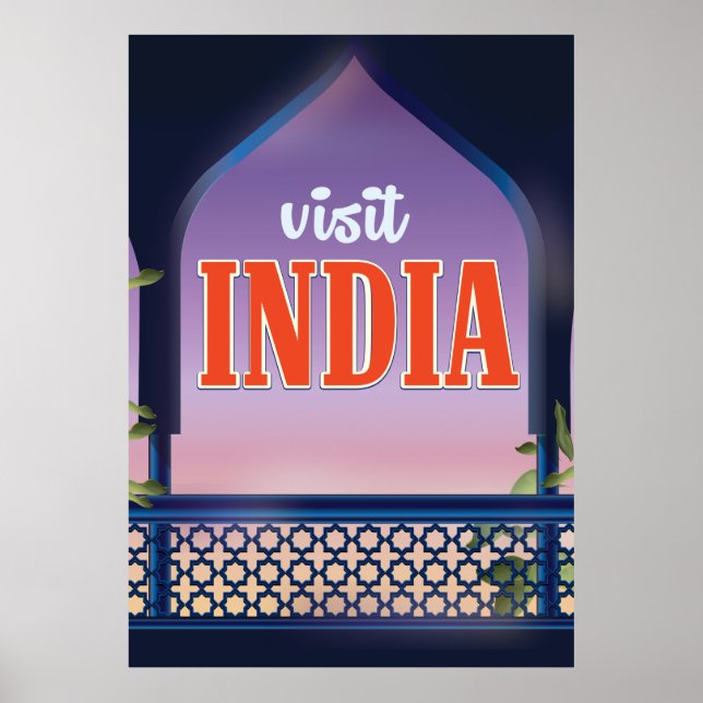 Besök utskriften Vintage resor i Indien. Poster (Framsidan)