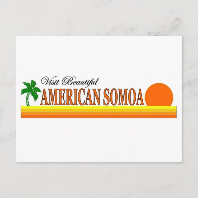 Besök vackra amerikanska Somoa Vykort (Framsida)