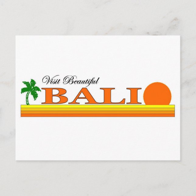 Besök vackra Bali, Indonesien Vykort (Framsida)