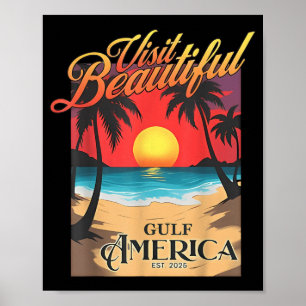 Besök vackra Bukt Amerika Lunny Trump Byt namn Poster
