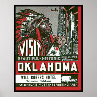 Besök vackra historiska Oklahoma Poster