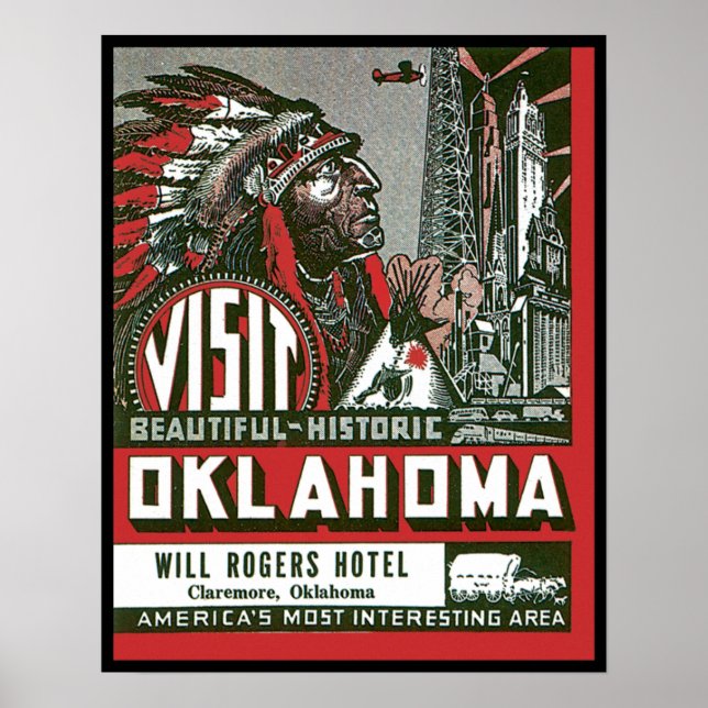 Besök vackra historiska Oklahoma Poster (Framsidan)