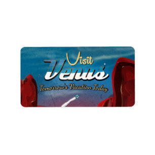 Besök Venus Vintage affisch Adressetikett