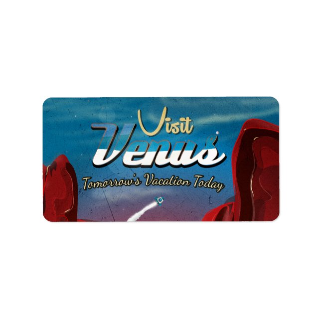 Besök Venus Vintage affisch Adressetikett (Framsidan)
