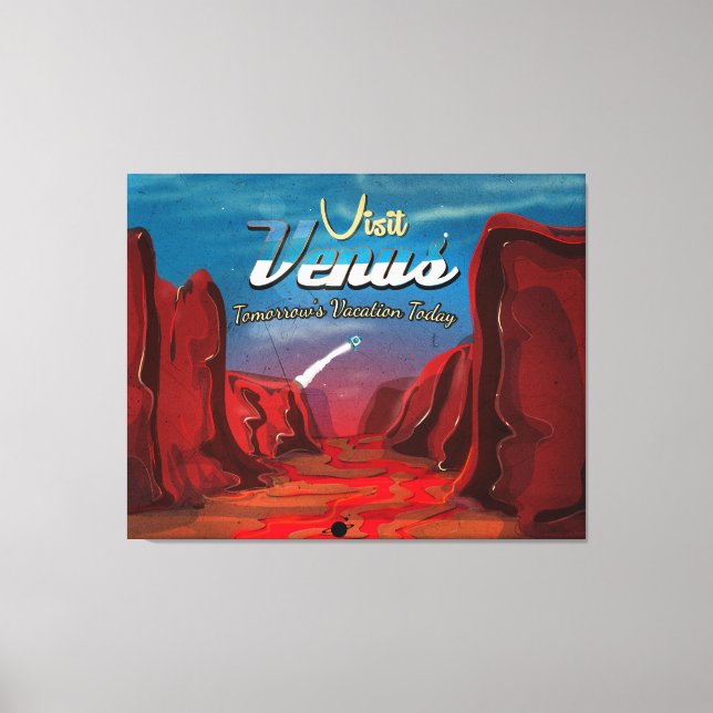Besök Venus Vintage affisch Canvastryck (Framsida)