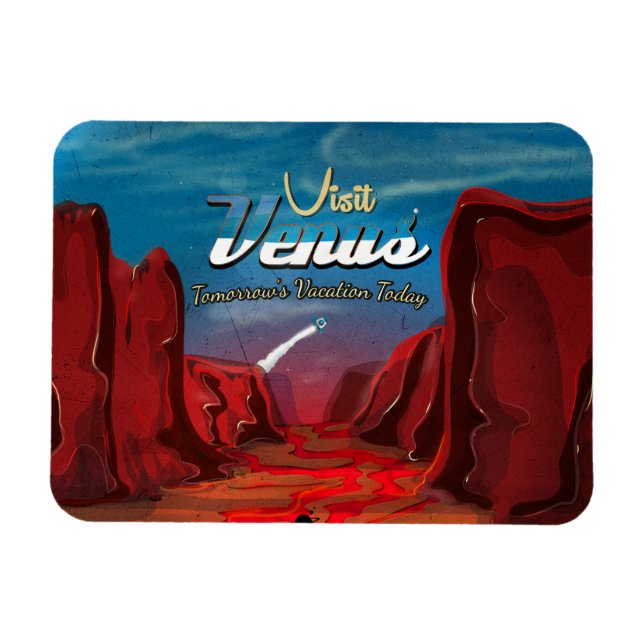 Besök Venus Vintage Affisch Magnet (Horisontell)
