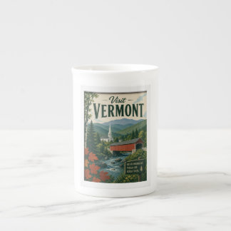 Besök Vermont Resor Vintage Benporslin Mugg