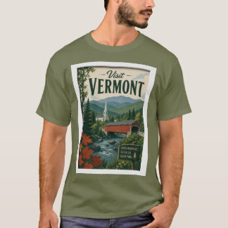 Besök Vermont Resor Vintage T Shirt