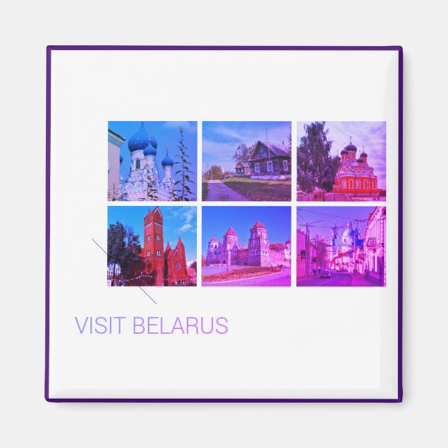 Besök Vitryssland Land View Travel Magnet (Framsidan)
