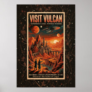 Besök Vulcan - Retro Galaktiskt Resposter Poster