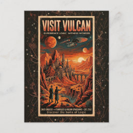 Besök Vulcan - Retro Galaktiskt Resposter Vykort