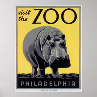 Besök zoo - Poster Vintage zoo