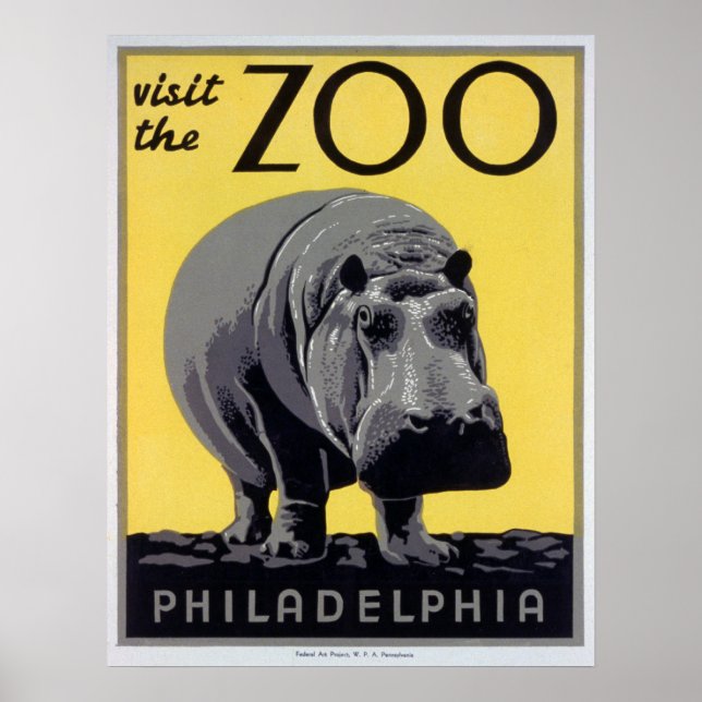 Besök zoo - Poster Vintage zoo (Framsidan)