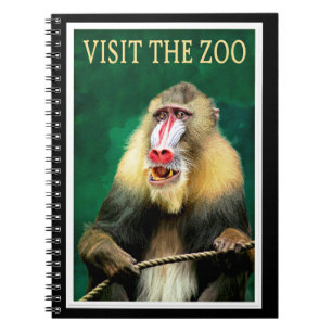 Besök Zoo, vintage-resaaffisch Anteckningsbok