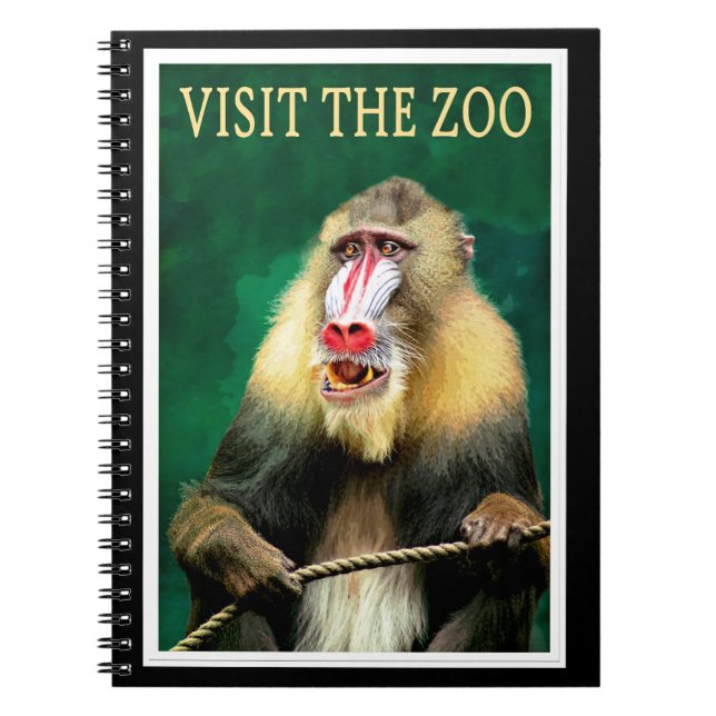 Besök Zoo, vintage-resaaffisch Anteckningsbok (Framsidan)