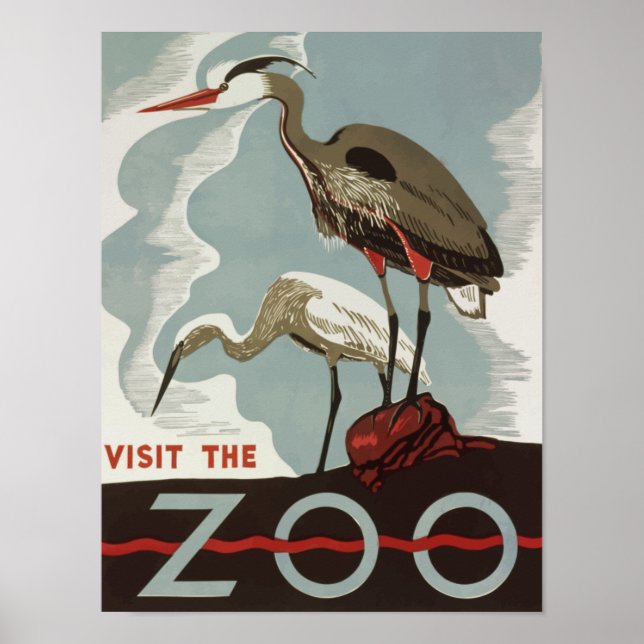 Besök Zoo-Vintagen Poster (Framsidan)