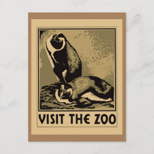 Besök zoo vykort
