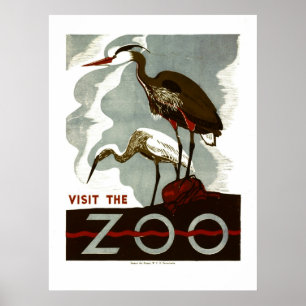 Besök zoo - WPA-Poster - Poster