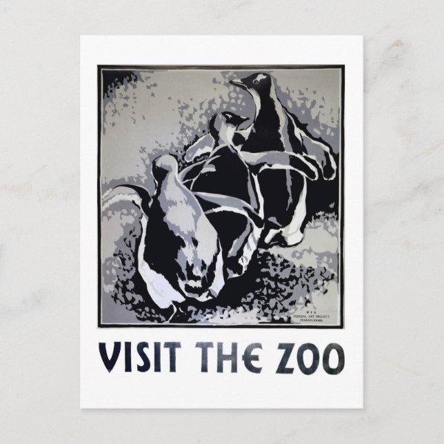 Besök zoo - WPA-Poster - Vykort (Framsida)