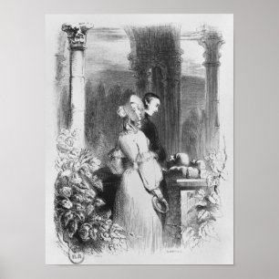 Besöka graven av Heloise och Abelard Poster