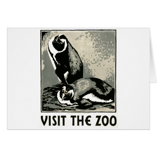 Besöka zooen - WPA-affischen - Hälsningskort (Framsidan Horizontal)