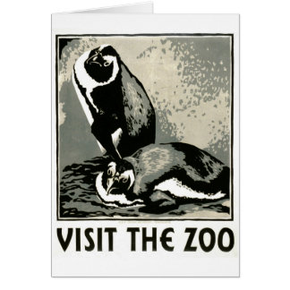Besöka zooen - WPA-affischen - Hälsningskort
