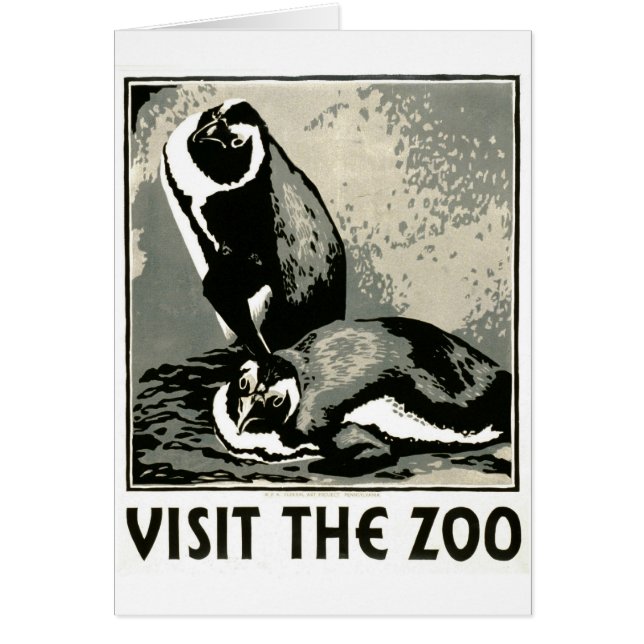 Besöka zooen - WPA-affischen - Hälsningskort (Framsidan)