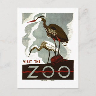Besöka zooen - WPA-affischen - Vykort