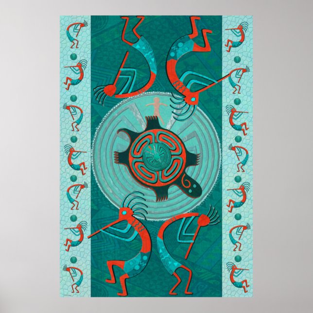 Besökare Anasazi Native Folk Art Poster (Framsidan)