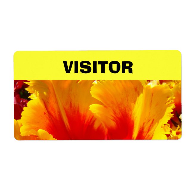BESÖKARE Namnskyltar Färgglada Tulpaner Blomma Fraktsedel (Framsidan)