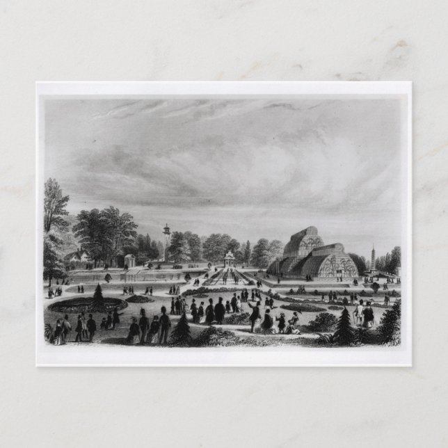 Besökare som tittar på Handflatan House i Kew Pala Vykort (Framsida)