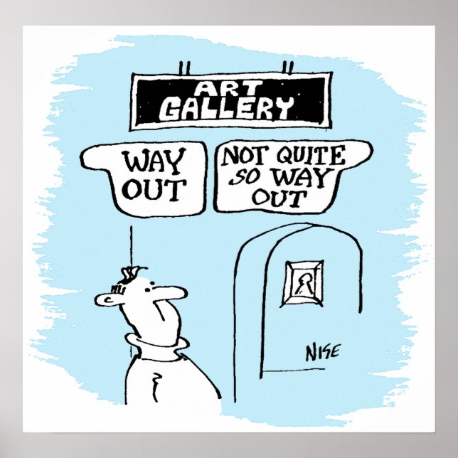 Besökaren används av tecken i ett konstgalleri poster (Framsidan)