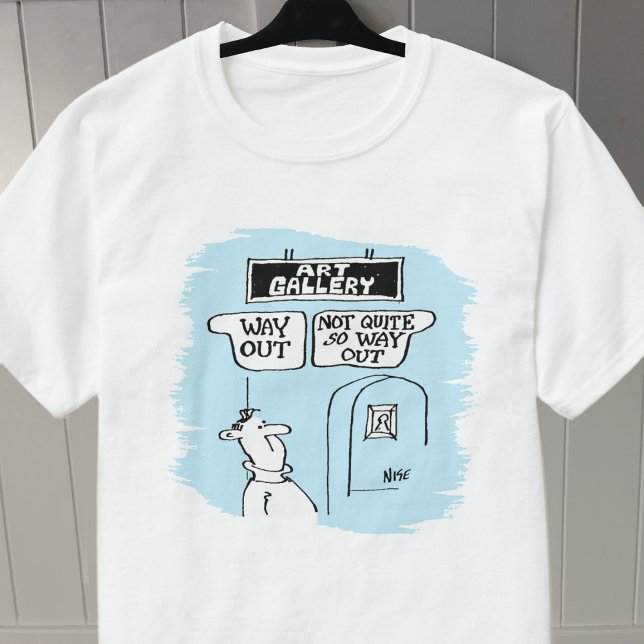 Besökaren används av tecken i ett konstgalleri t shirt (Skapare uppladdad)