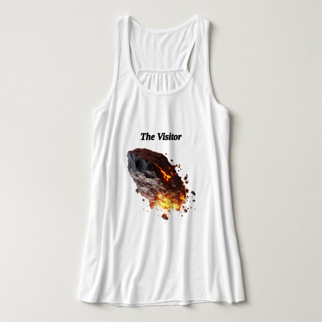 "Besökaren" Space Sten från rymden Linne Med Racerback (Design framsida)