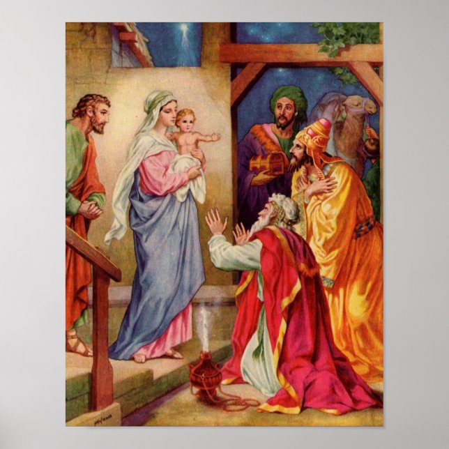 Besöket av den kristna julkonsten i Wisemen Poster (Framsidan)