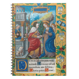 Besöket av St Elizabeth Medieval Manuscript Anteckningsbok