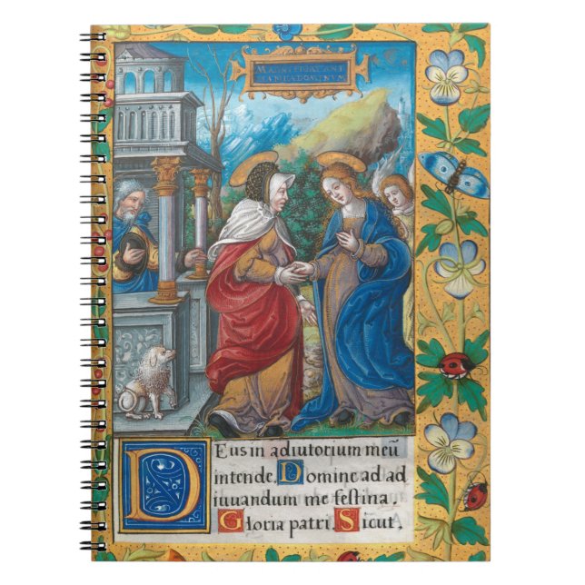 Besöket av St Elizabeth Medieval Manuscript Anteckningsbok (Framsidan)