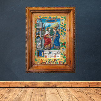 Besöket av St Elizabeth Medieval Manuscript Poster