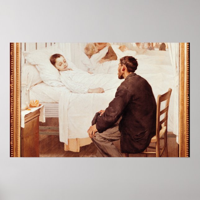 Besöksdagen på sjukhuset, 1889 poster (Framsidan)