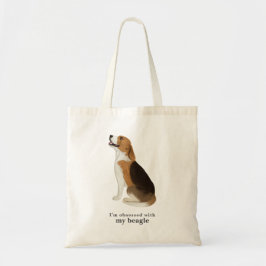 "Besökt med min beagle" Tote Bag Tygkasse