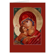 Besökt Virgin Mary Theotokos Hälsning/Prayer Card