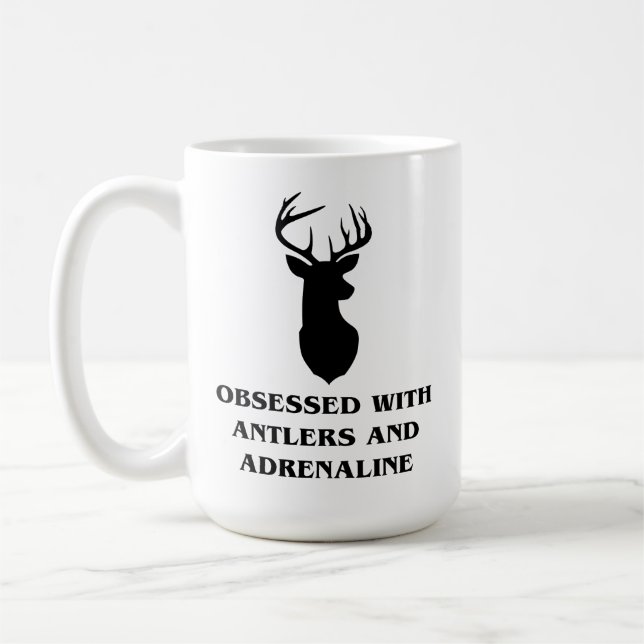 Besökta med jakt på Antlers och Adrenaline Hjort Kaffemugg (Vänster)
