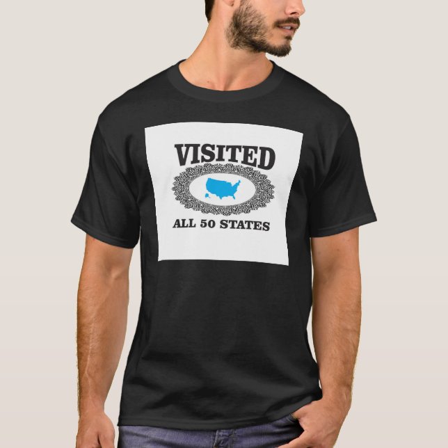 besökte all 50 stater t shirt (Framsida)