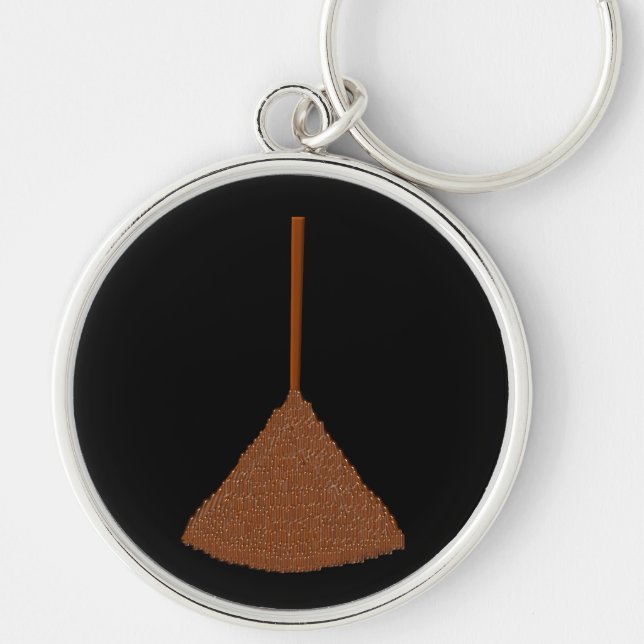 Besom Keychain Rund Silverfärgad Nyckelring (Framsidan)