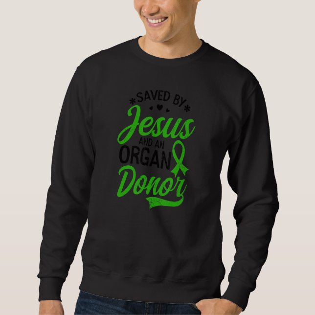Besparad Jesus och organdonation donor 1 Lång Ärmad Tröja (Framsida)