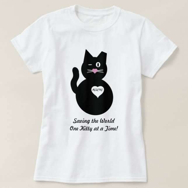 Besparing världen, en kattunge i sänder tee (Design framsida)
