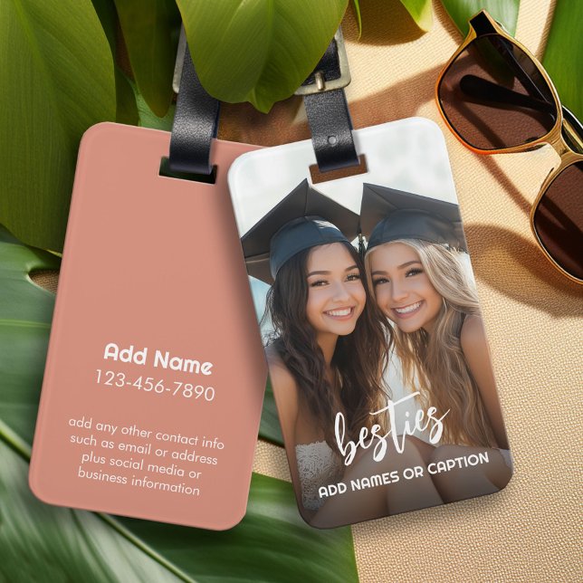 Besparingar med foto- och Anpassningsbar-text - sk Bagagebricka (Custom Luggage Tag - Personalized Bag Tag)