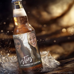 Besparingar med foto- och Anpassningsbar-text - sk Ölflaska Etikett