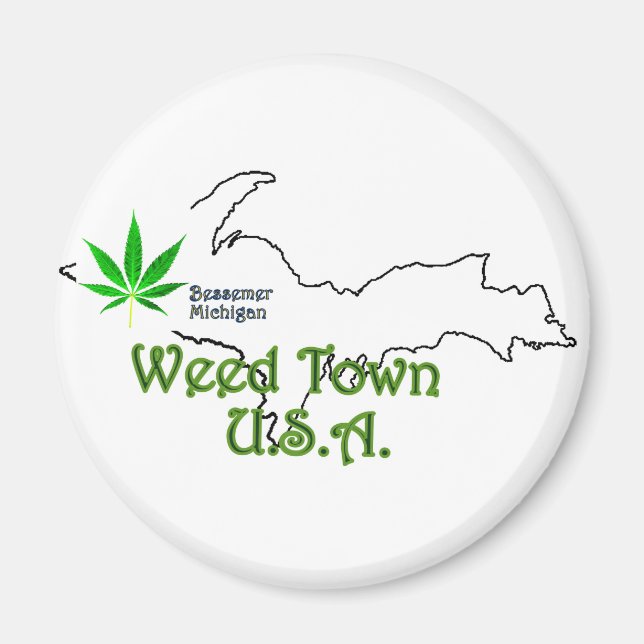 Bessemer Michigan, Ogräs Town, USA, Magnet (Framsidan)